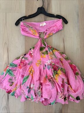 Rococo Sand Pink Floral Tie-Back Sundress
